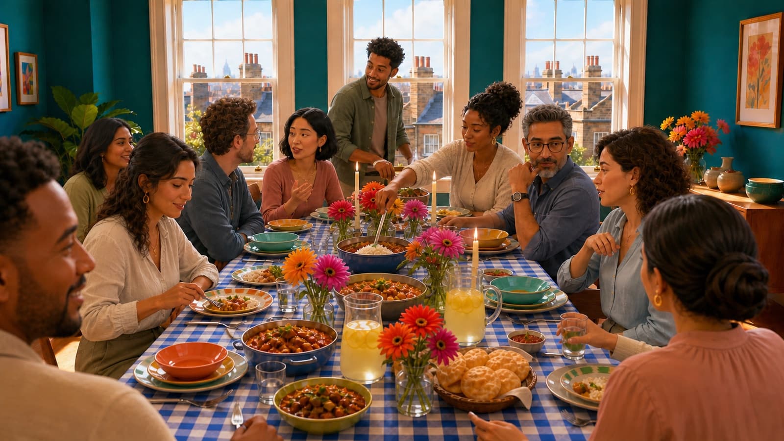 One long table